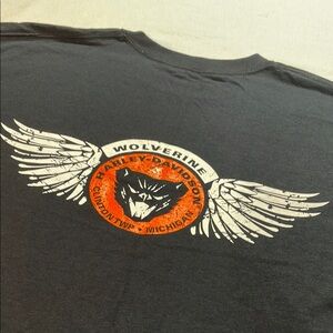 Harley-Davidson Black Short Sleeve Tee Wolverine H-D Michigan NWOT